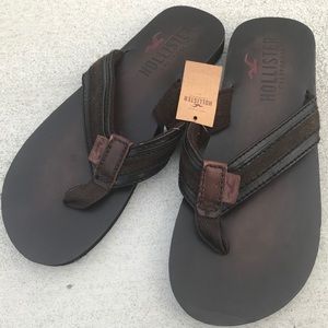 Hollister Mens Leather Flipflops 